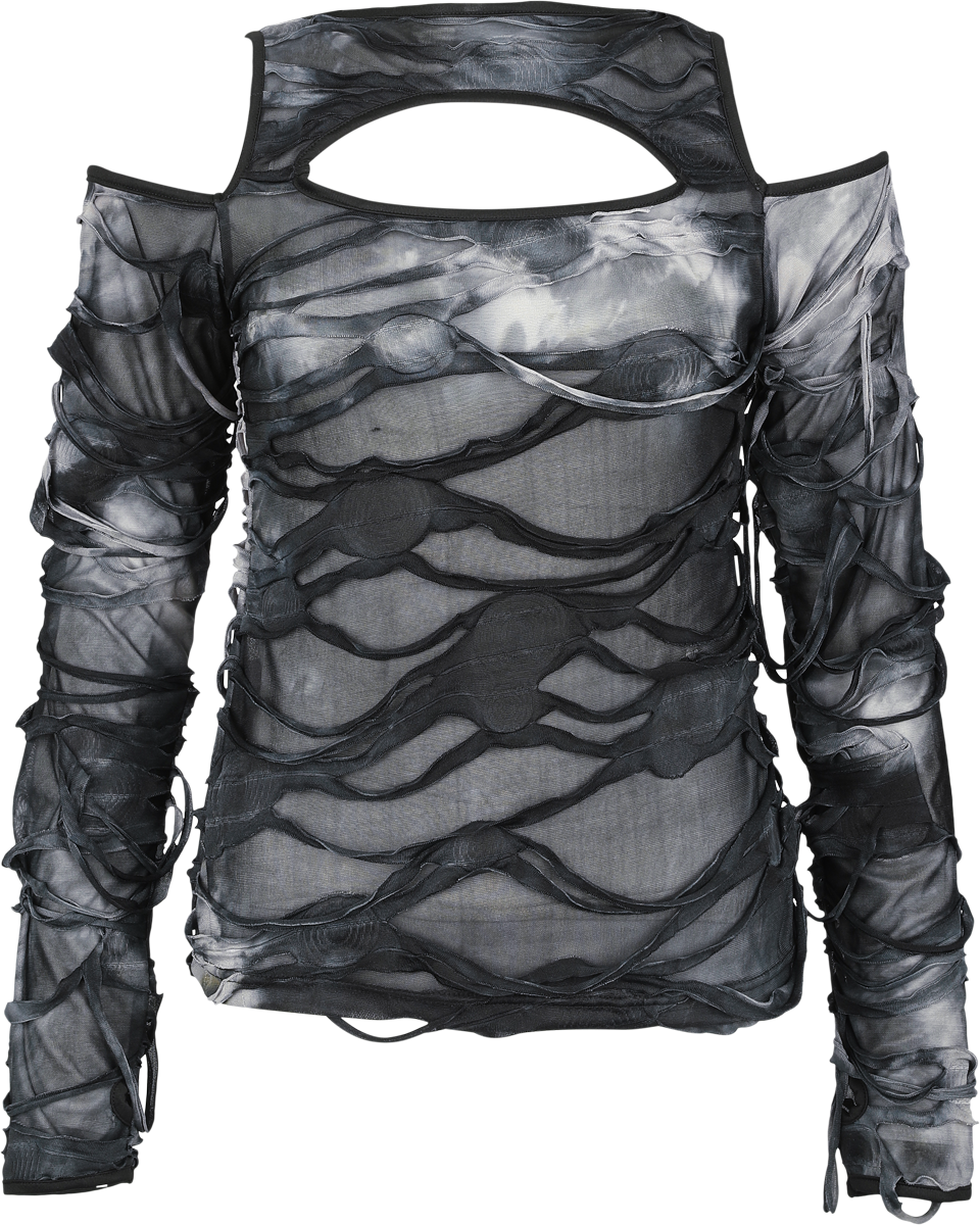 Chemical Black  Long-sleeve Shirt - Viola Top - for Women - black-grey