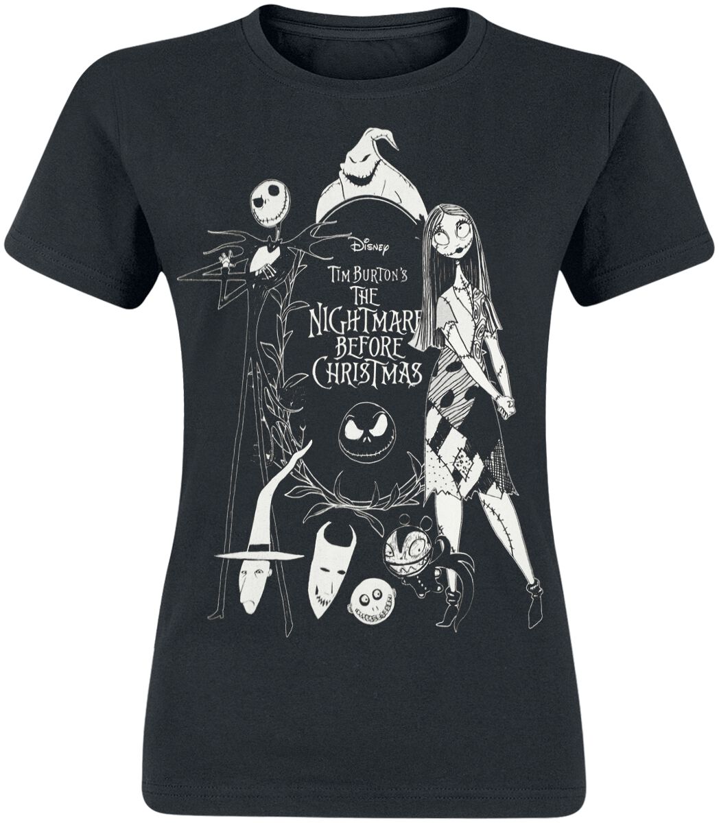 The Nightmare Before Christmas - Disney T-Shirt - Nightmare Band - S bis XXL - für Damen - Größe XL - schwarz  - Lizenzierter Fanartikel