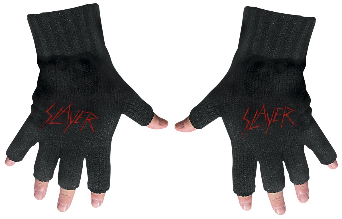 Slayer Kurzfingerhandschuhe Logo schwarz Lizenziertes Merchandise!  - Onlineshop EMP