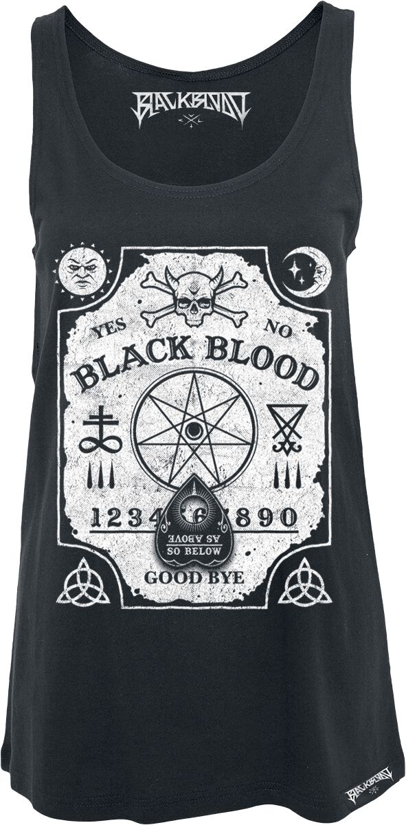 Black Blood by Gothicana - Gothic Top - Witchboard - S bis XXL - für Damen - Größe XL - schwarz