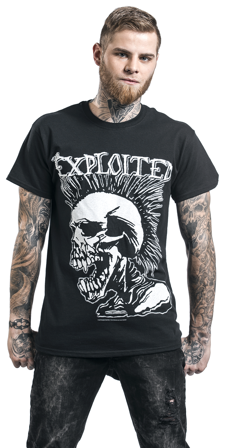 The Exploited Mohican Skull T-Shirt schwarz
