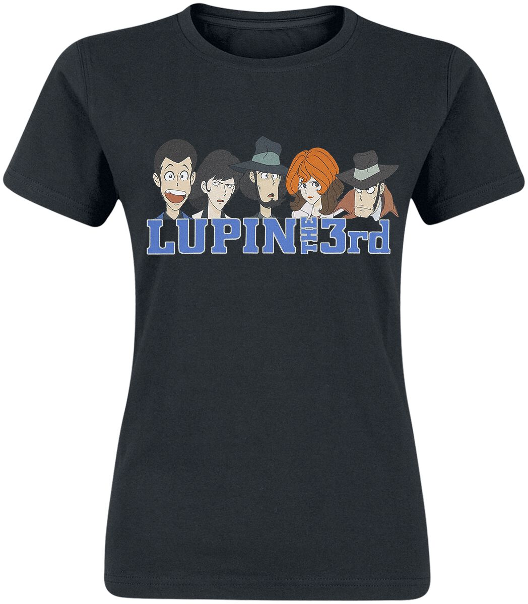 T-Shirt Manches courtes de Lupin The 3rd - Heads - S à L - pour Femme - noir