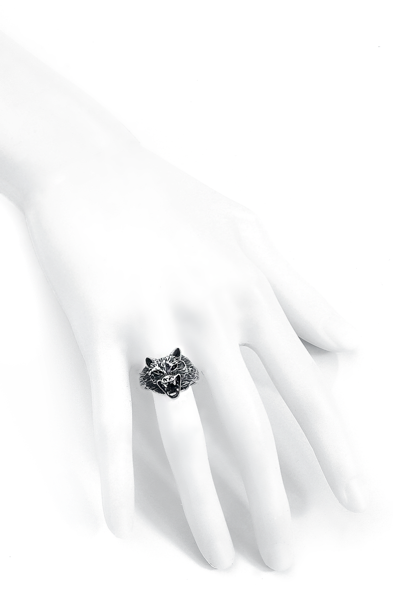 etNox hard and heavy Wolf Packs Ring silberfarben