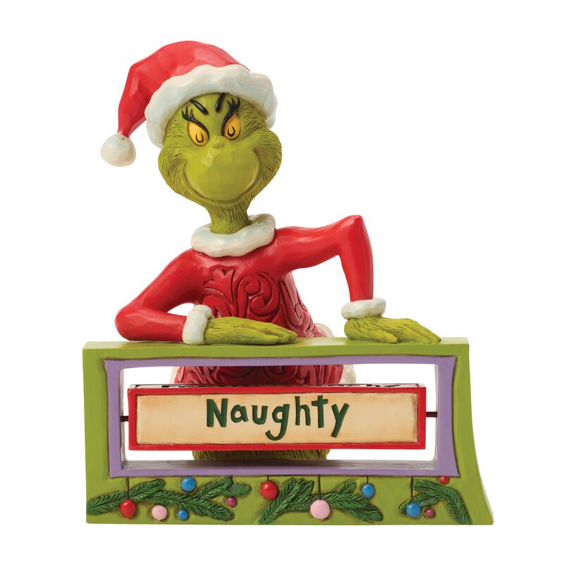 The Grinch with Rotating Sign - The Grinch by Jim Shore | The Grinch Sammelfiguren