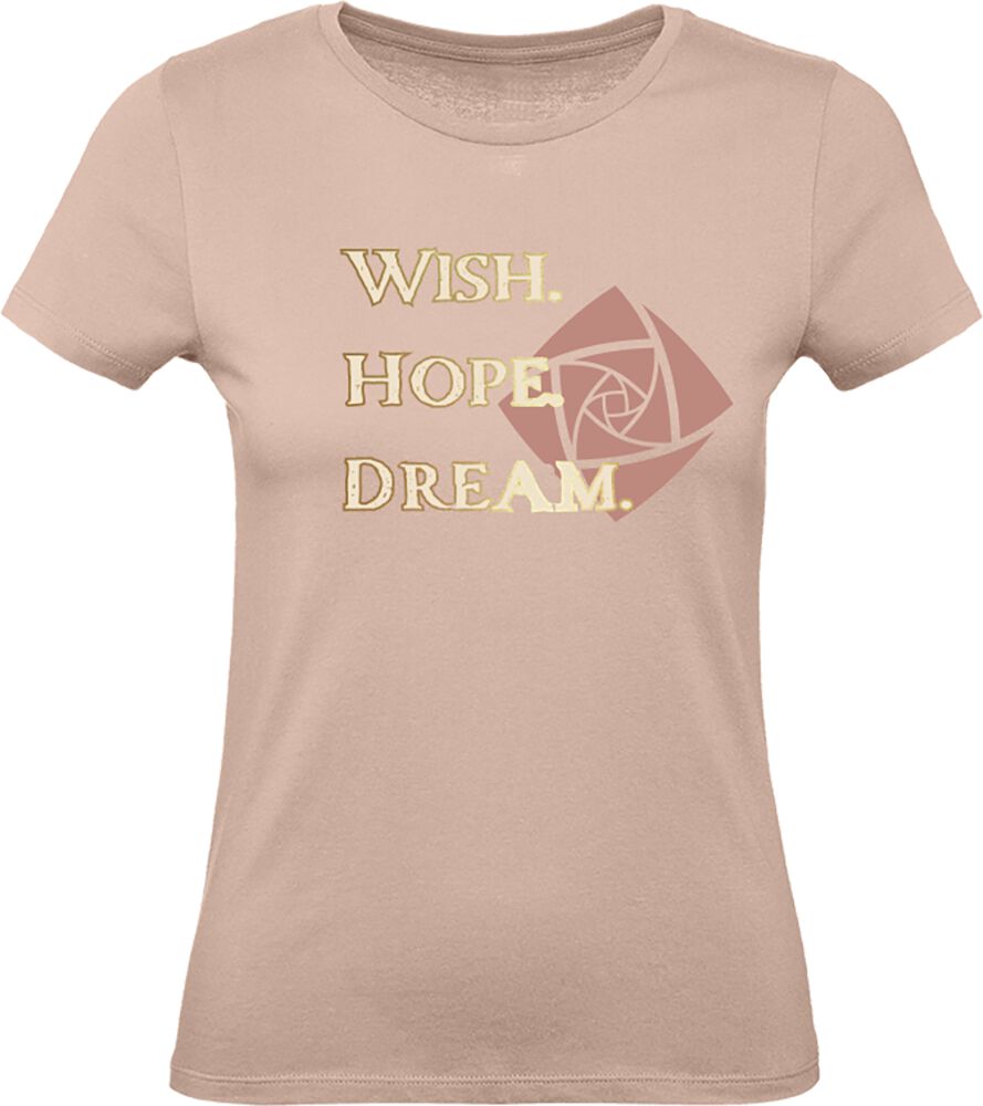 Levně Wish Wish. Hope. Dream. Dámské tričko starorůžová