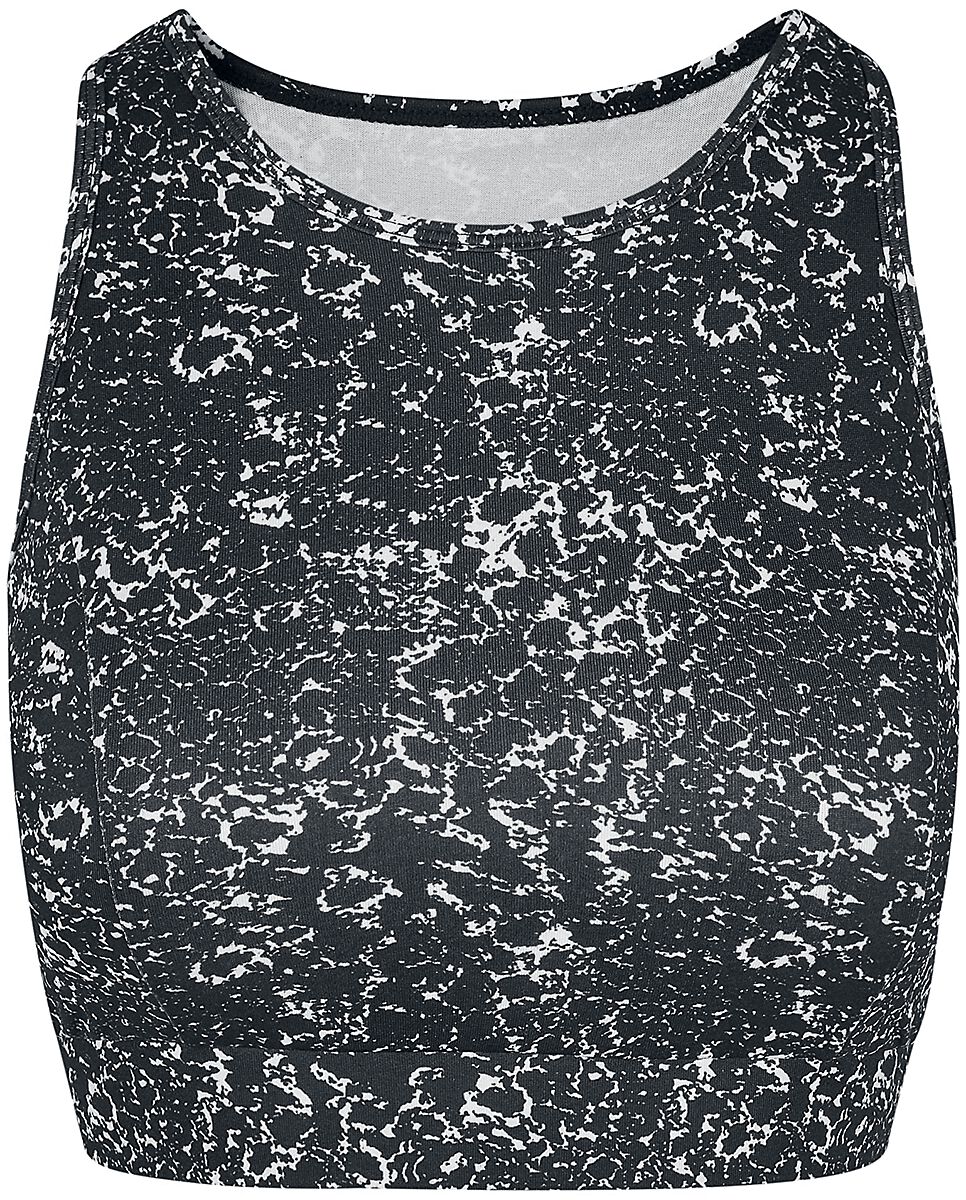 Bustier de Urban Classics - Ladies Tie Dye Sports Bra - XS à L - pour Femme - noir/blanc