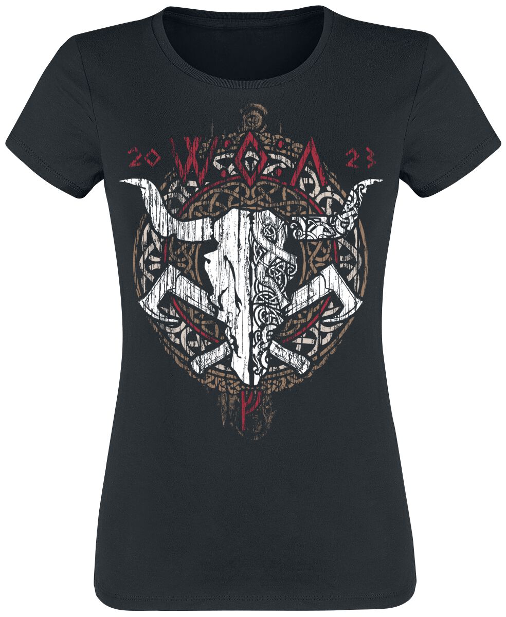 Wacken Open Air T-Shirt - W.O.A. - Wacken Awaits - S bis XXL - für Damen - Größe M - schwarz  - EMP exklusives Merchandise!
