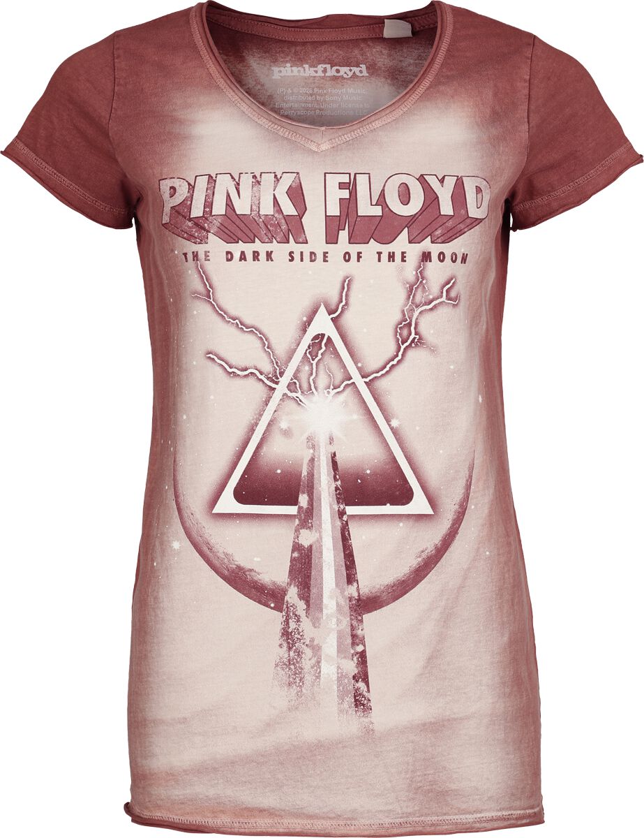 T-Shirt  di Pink Floyd - Dark Side - S a 4XL - Donna - rosso/bianco