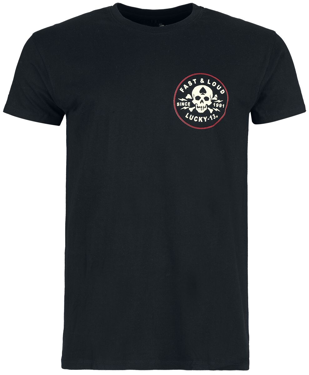 Lucky 13 T-Shirt - Fast And Loud Tee - S bis 3XL - für Männer - Größe XL - schwarz