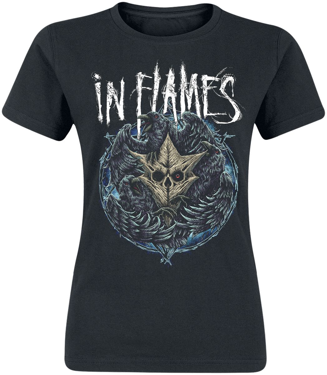 In Flames T-Shirt - Jesterhead Raven - L bis XXL - für Damen - Größe XXL - schwarz  - Lizenziertes Merchandise!
