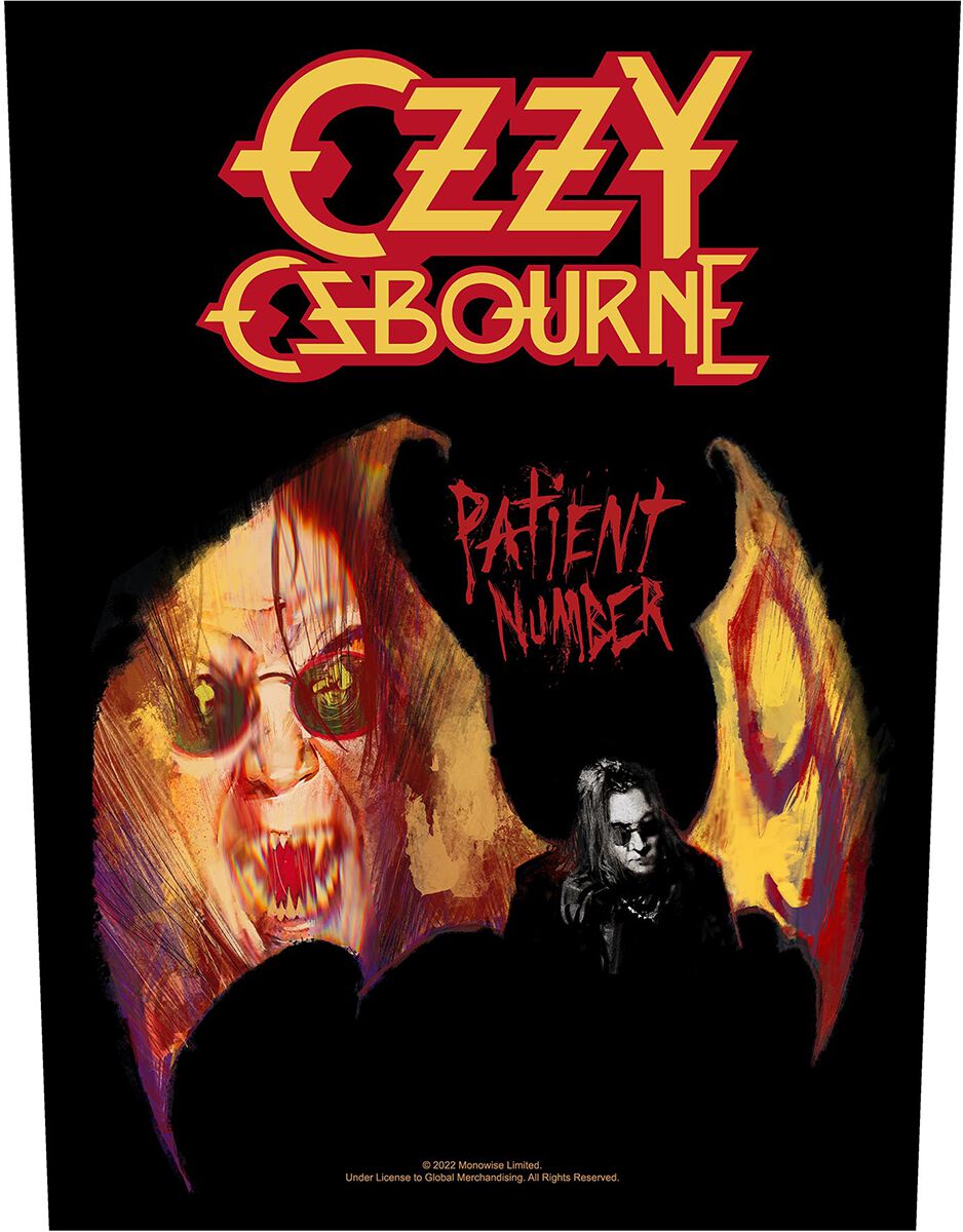 Ozzy Osbourne Backpatch - Patient No 9 - multicolor  - Lizenziertes Merchandise!