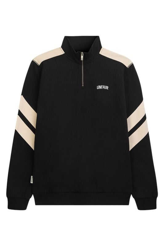 Unfair Athletics Sweatshirt - CURVED HALFZIP SWEATSHIRT - M bis XXL - für Männer - Größe M - schwarz/beige