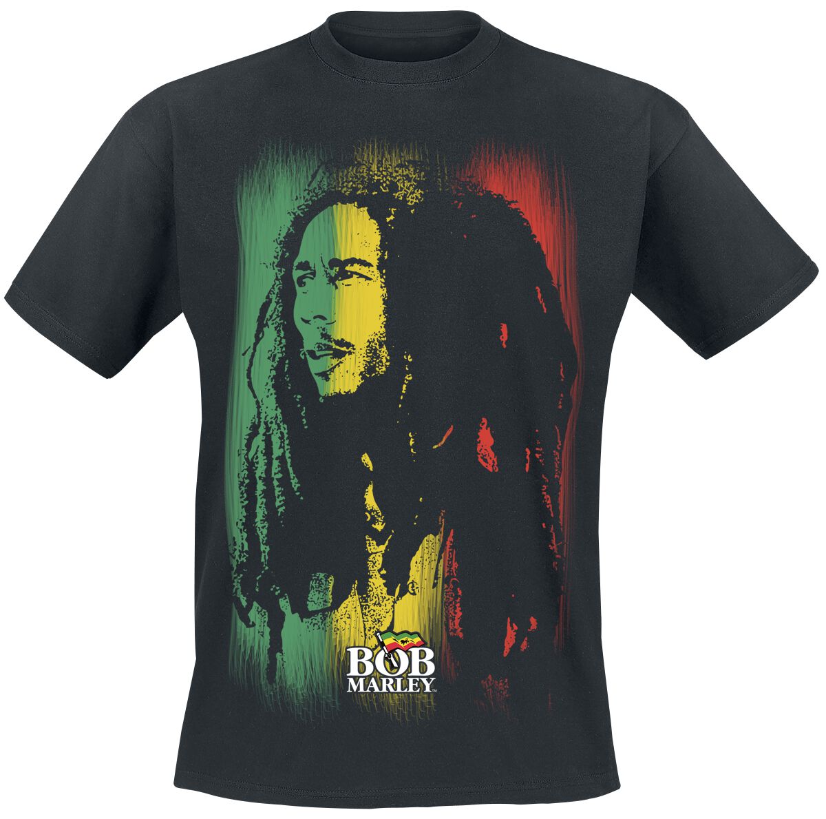 Levně Bob Marley Stare Paint Stripe Tričko černá