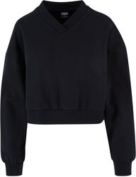 Ladies Cropped V-Neck, Urban Classics, Sweatshirt