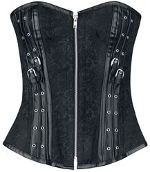 Corset with Straps an Zipper, Gothicana by EMP, Korsage