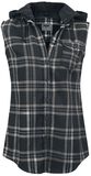 Hooded Checkshirt, Black Premium by EMP, Kurzarmhemd