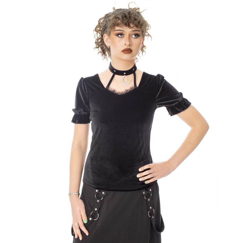 Poizen Industries - Gothic Top - Midnight Top - XS tot 4XL - voor Vrouwen - zwart