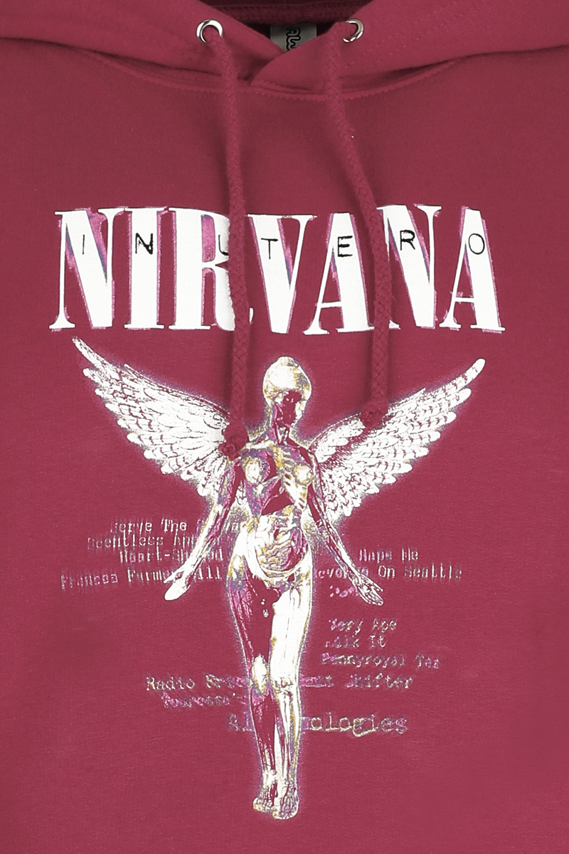 Thumbnail - Nirvana In Utero Kapuzenpullover dunkelrot in 3XL
