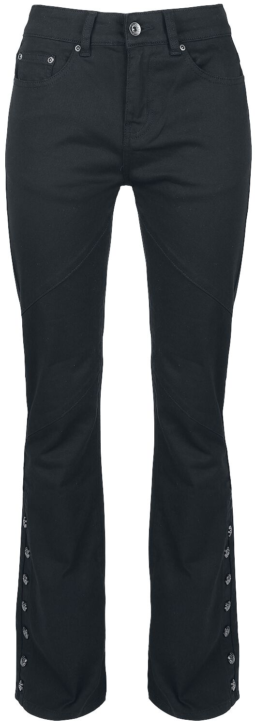 Jeans mit Knöpfen an den Beinenden Jeans schwarz von Gothicana by EMP