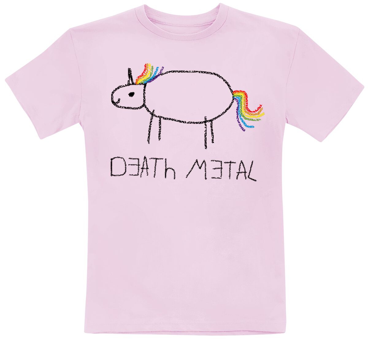 Tierisch T-Shirt für Kinder - Kids - Death Metal Unicorn - für Mädchen & Jungen - rosa