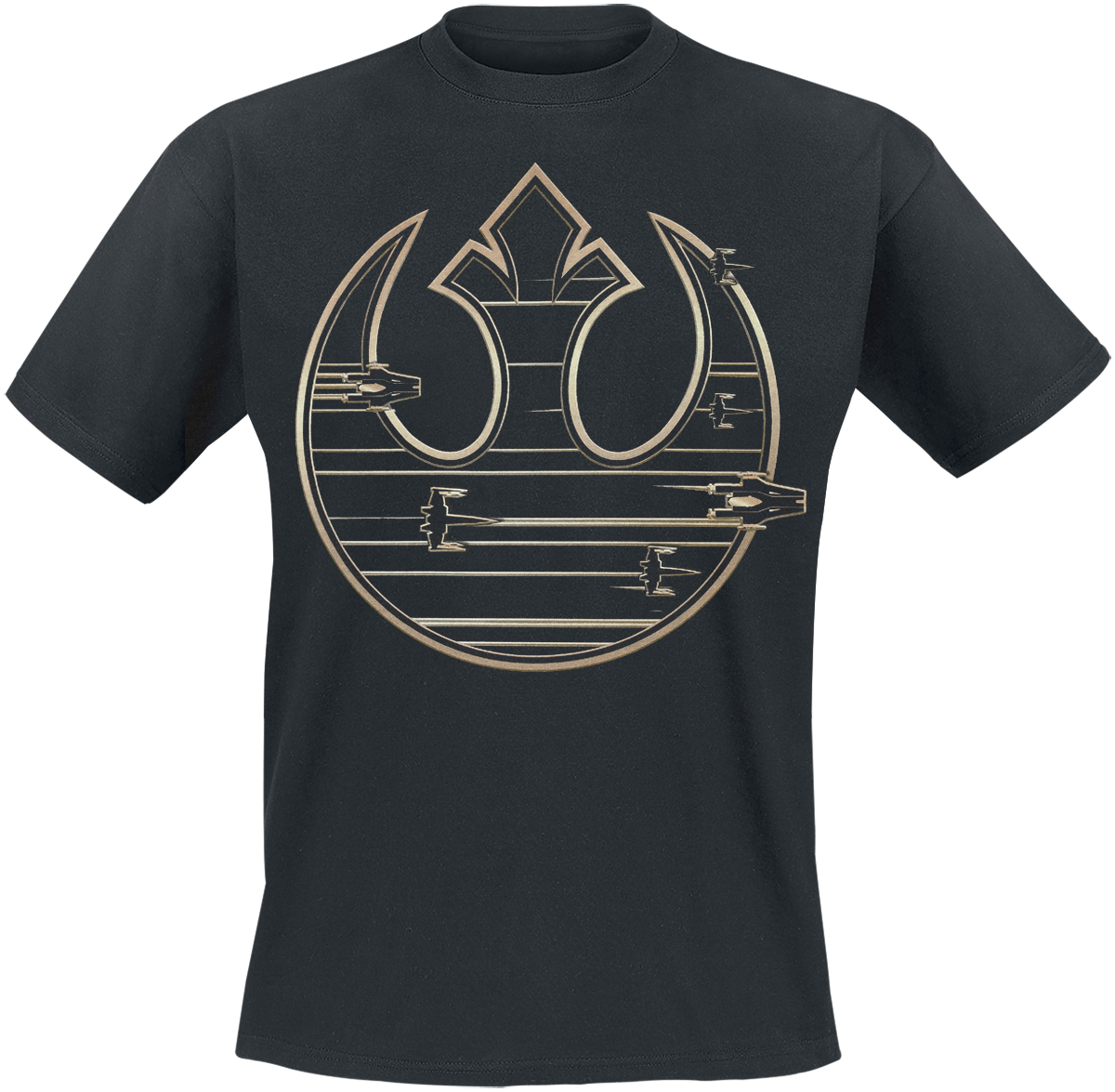Star Wars Disney Jersey - Episode - Gold Rebel Logo - for Men - black