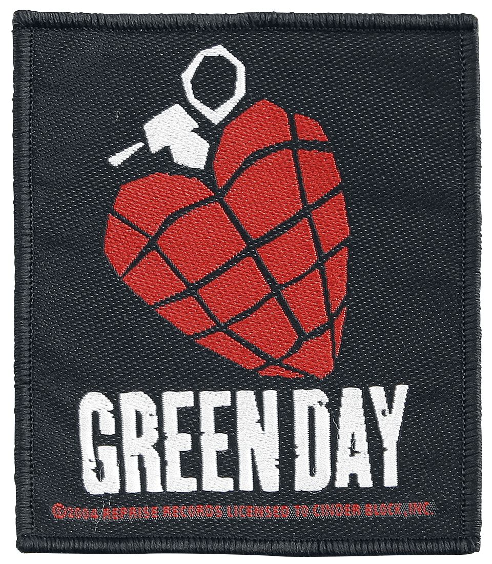 Green Day Heart Grenade  Patch  multicolor