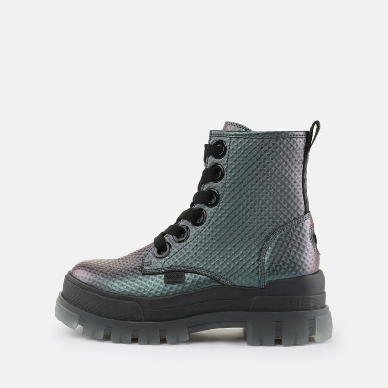 Bottes  de Buffalo - ASPHA LACE UP HI - VEGAN NAPPA - BLACK/MERMAID - EU36 à EU42 - pour Femme - multicolore