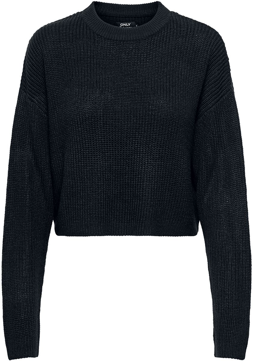 Only Strickpullover - ONLMalavi LS Cropped Pullover KNT - XS bis L - für Damen - Größe XS - schwarz
