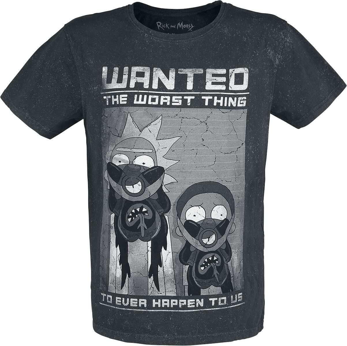 Image of Rick And Morty Wanted The Worst Thing T-Shirt dunkelgrau