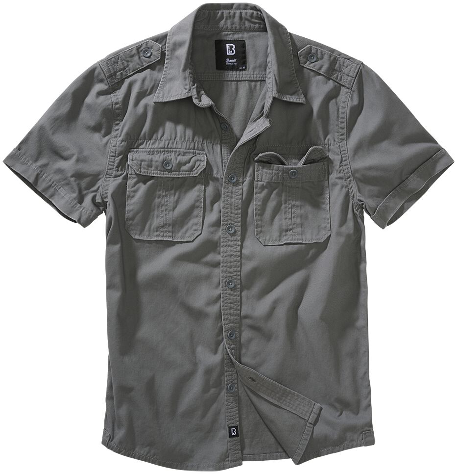 Levně Brandit Vintage košile s krátkými rukávy Košile charcoal