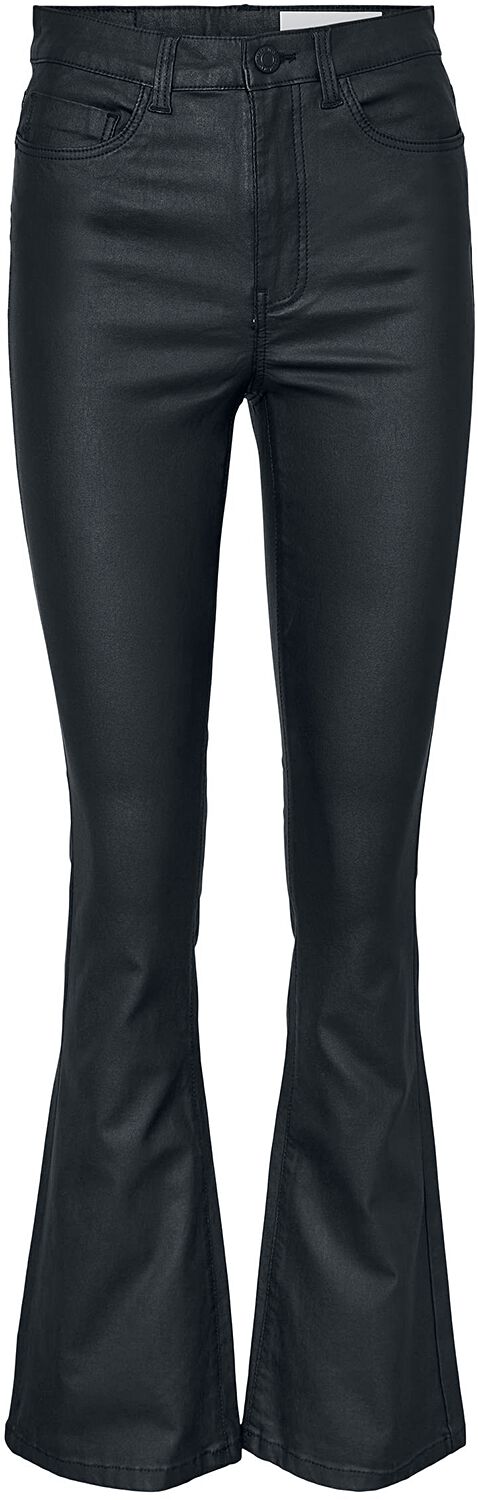 Image of Pantaloni in similpelle di Noisy May - Sallie High Waist Flare Coated Trousers - W26L32 a W34L30 - Donna - nero