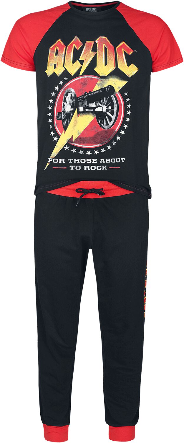 Pyjama de AC/DC - EMP Signature Collection - S à XXL - pour Homme - noir/rouge