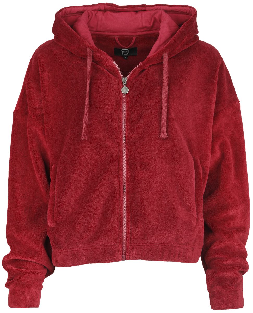 Kapuzenjacke für Damen  rot Fluffy Hoodie Jacket von RED by EMP