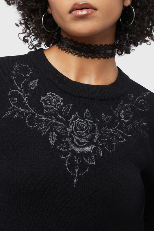 Thumbnail - Killstar Roseblood Sweater Sweatshirt schwarz in XL