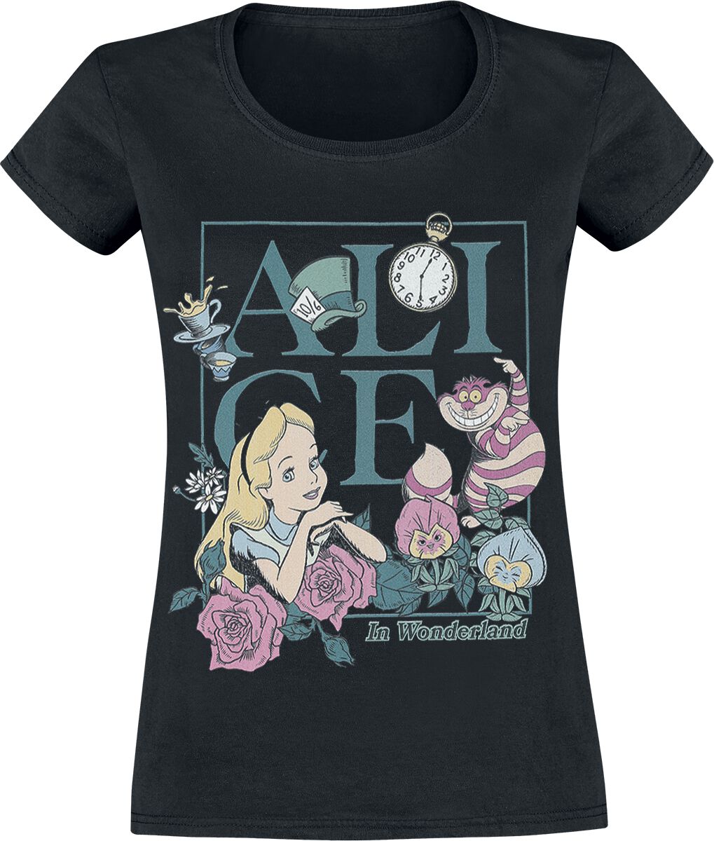 Alice T-Shirt schwarz von Alice im Wunderland