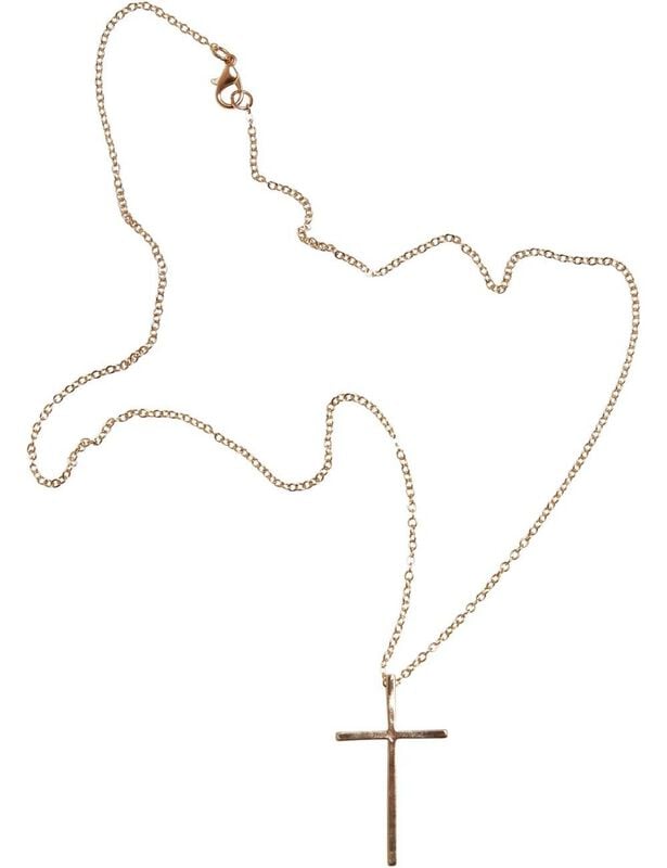 Urban Classics Big Basic Cross Halskette goldfarben