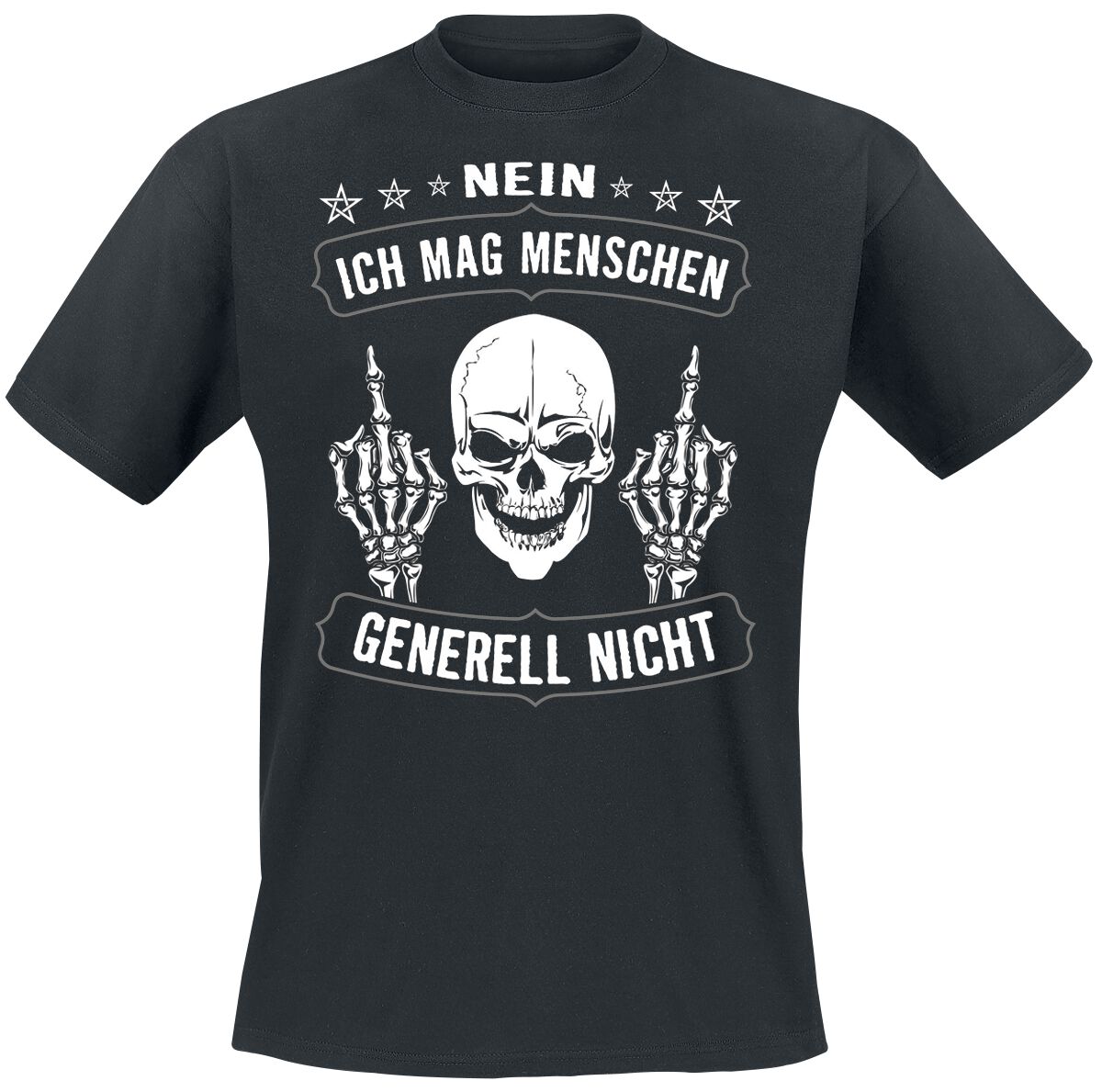 Sprüche Ich mag Menschen generell nicht T-Shirt schwarz