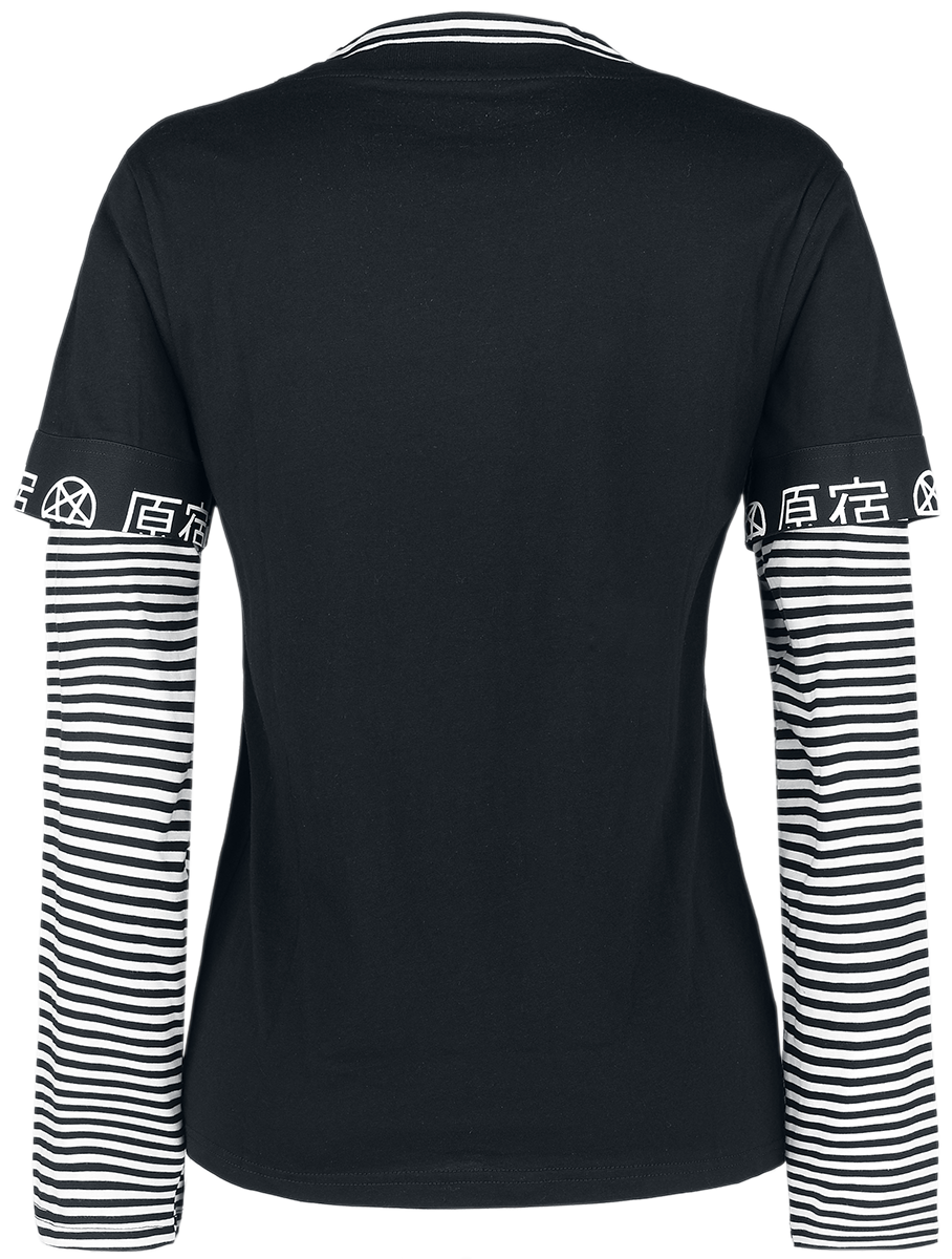 Black Blood by Gothicana - Gothic Langarmshirt - Phat Kandi X Black Blood by Gothicana Longsleeve - S bis XL - für Damen - Größe L - schwarz