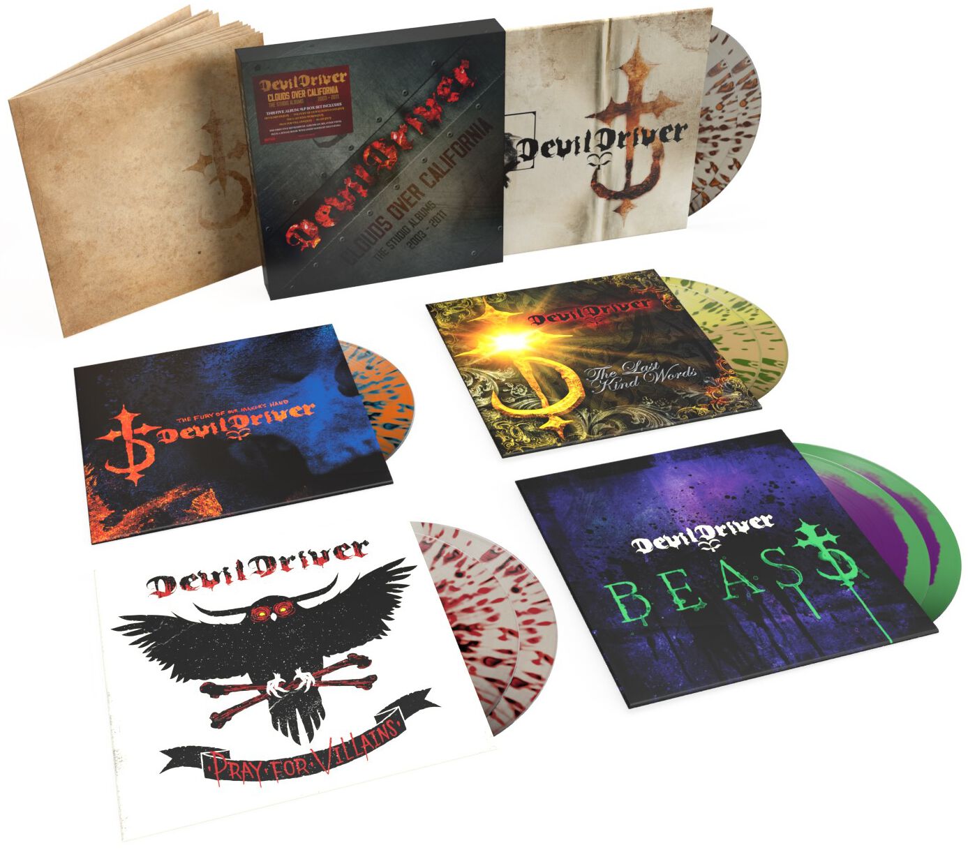 DevilDriver Clouds over California: The studio albums 2003-2011 LP multicolor