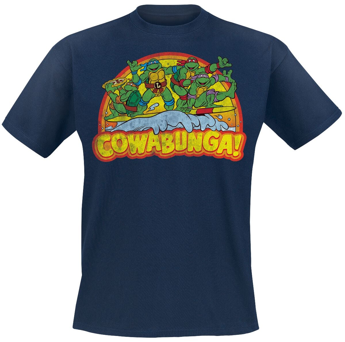 Teenage Mutant Ninja Turtles T-Shirt - Cowabunga - S bis XXL - für Männer - Größe S - navy  - Lizenzierter Fanartikel
