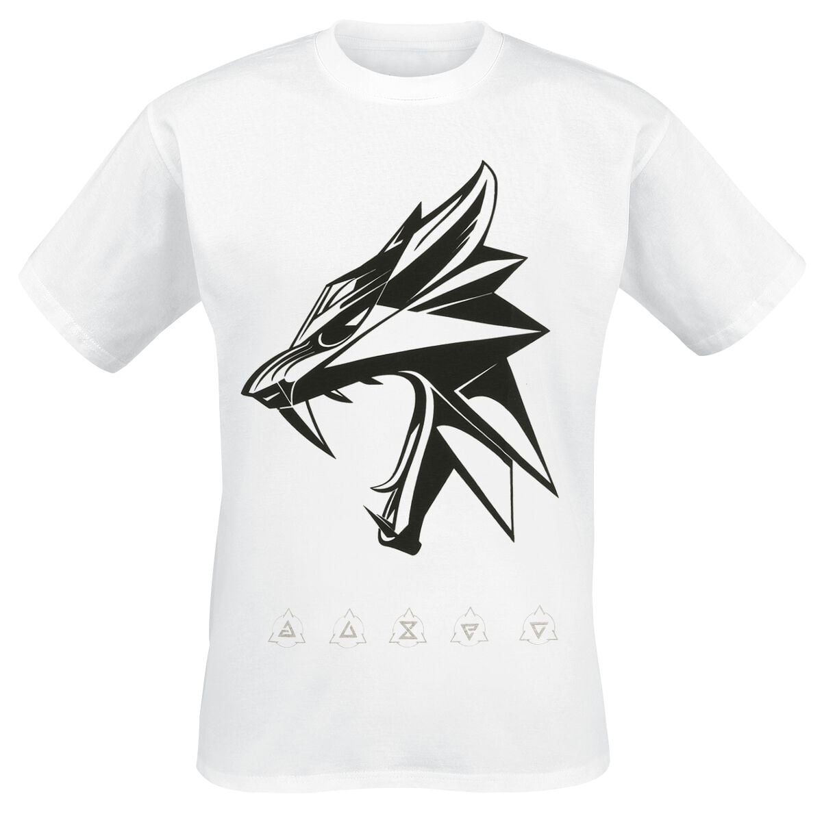 T-Shirt Manches courtes Gaming de The Witcher - Wolf Head - S à XXL - pour Homme - blanc