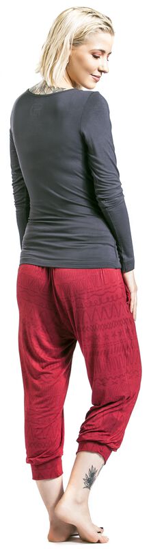 Markenkleidung Brands by EMP Sport und Yoga - rote Stoffhose mit Alloverprint | RED by EMP Leggings