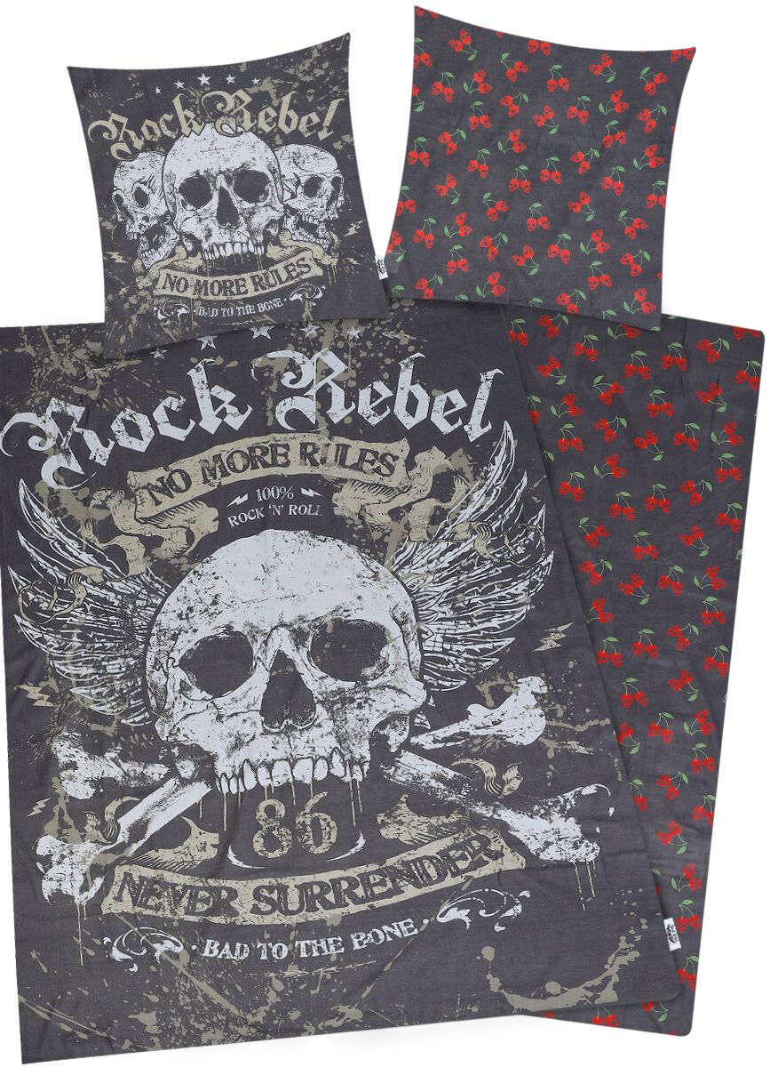Parure de lit de Rock Rebel by EMP - No More Rules - pour Unisexe - noir/gris/rouge