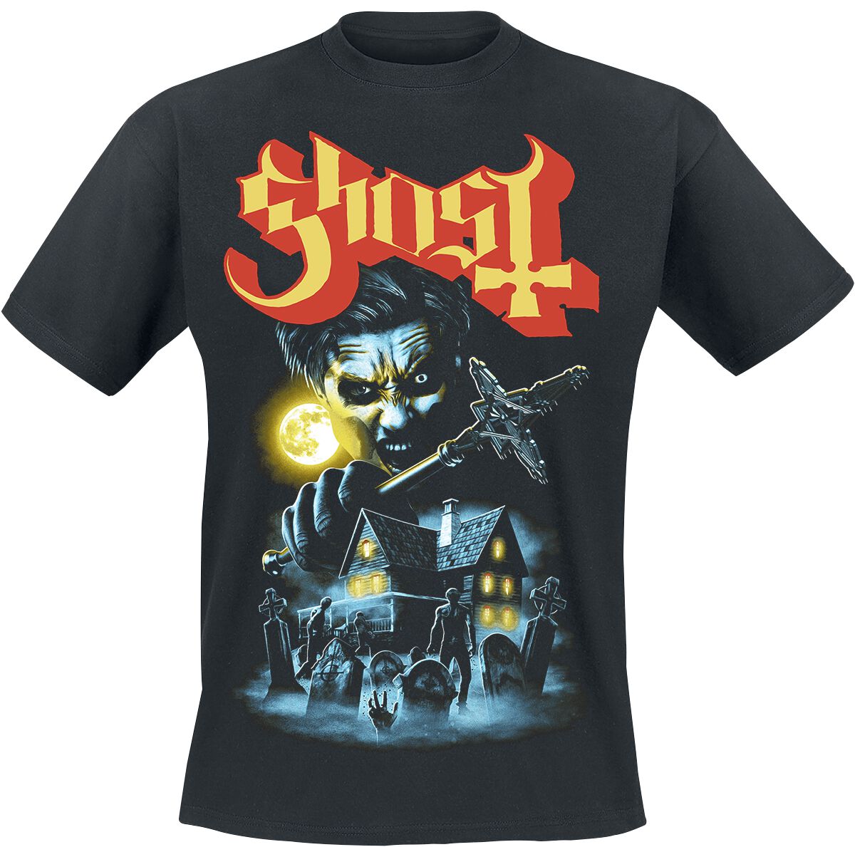 Ghost By The Cemetery T-Shirt schwarz in XXL
