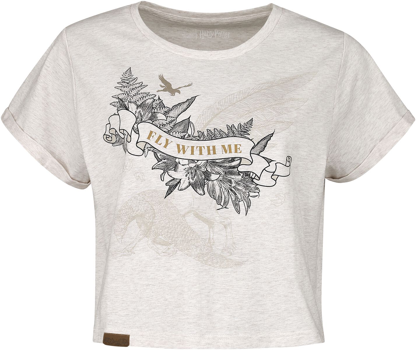 Levně Harry Potter Seidenschnabel (Buckbeak) Dámské tričko strakatá krémová