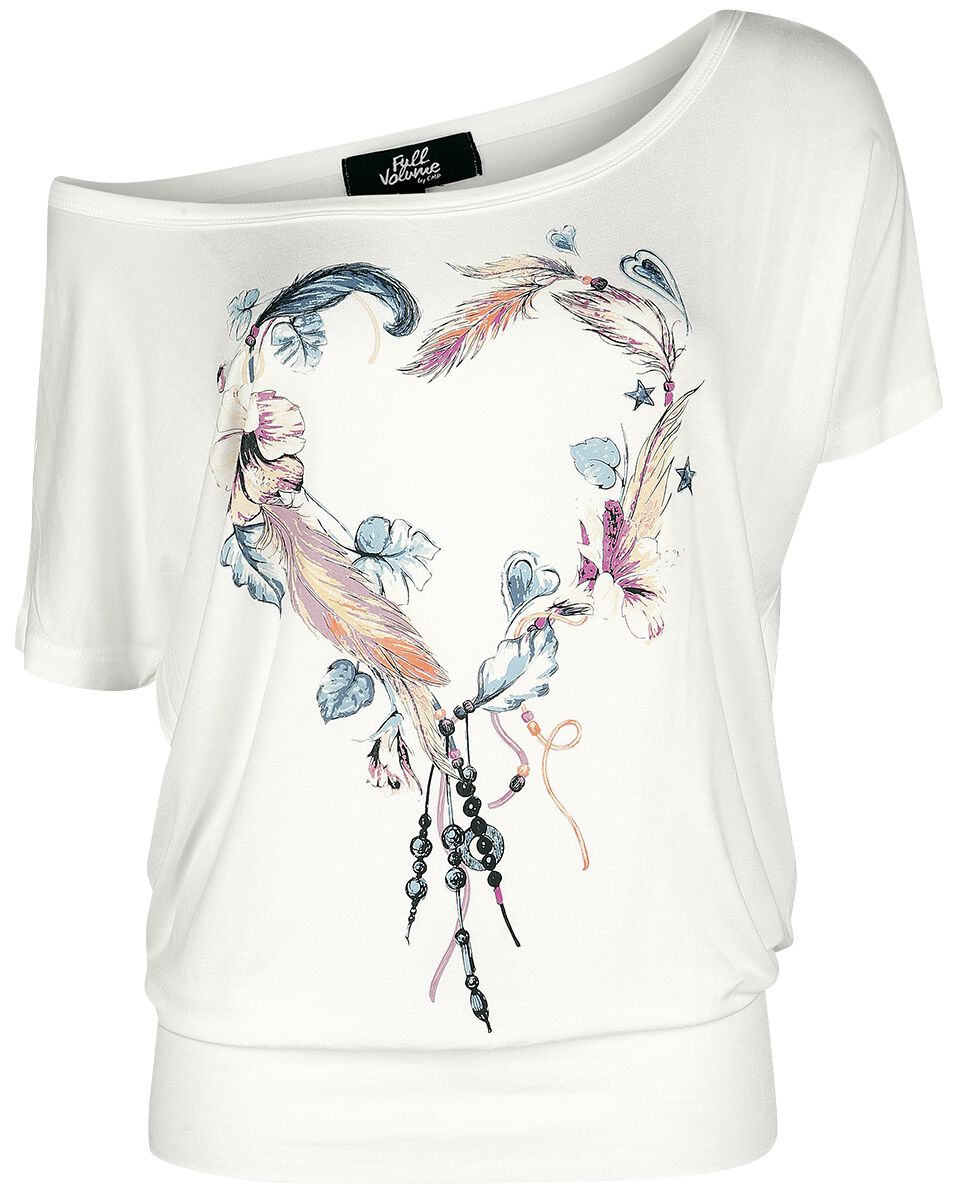 Image of T-Shirt di Full Volume by EMP - White T-shirt with Crew Neck and Print - S a XXL - Donna - bianco