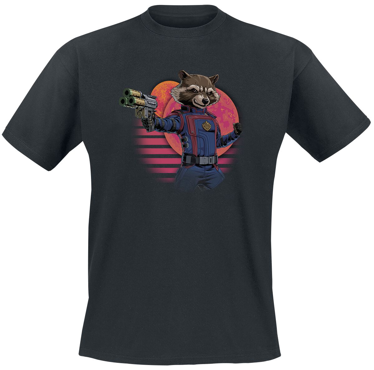 Guardians Of The Galaxy - Marvel T-Shirt - Vol. 3 - Retro Rocket - S bis XXL - für Männer - Größe XL - schwarz  - Lizenzierter Fanartikel