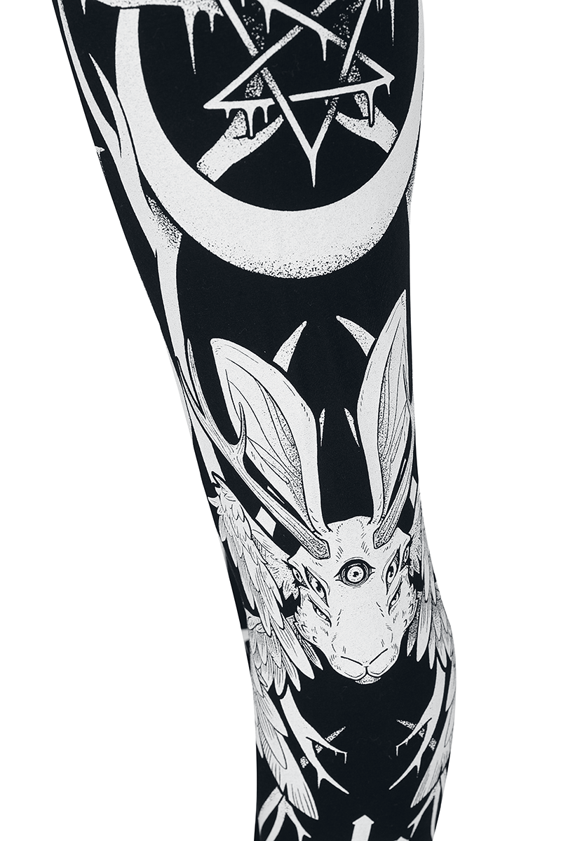 Thumbnail - Black Blood by Gothicana Occult Horror Leggings multicolor in XL