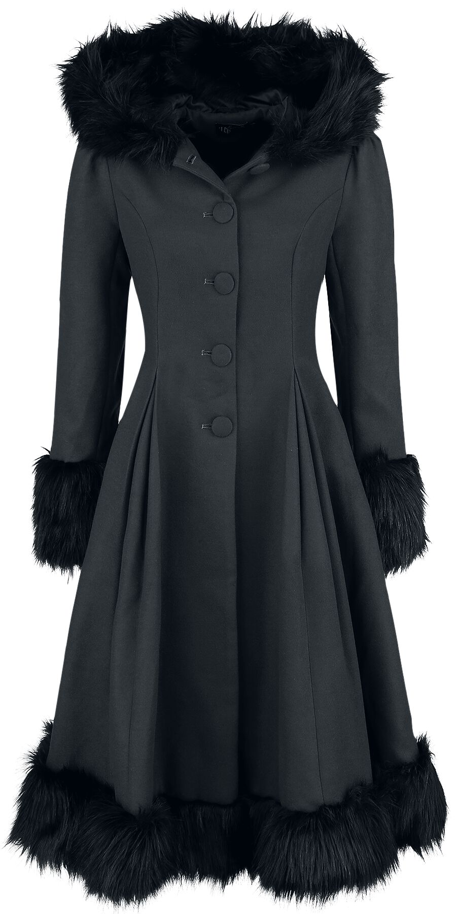 Hell Bunny Elvira Coat Mantel schwarz in XL