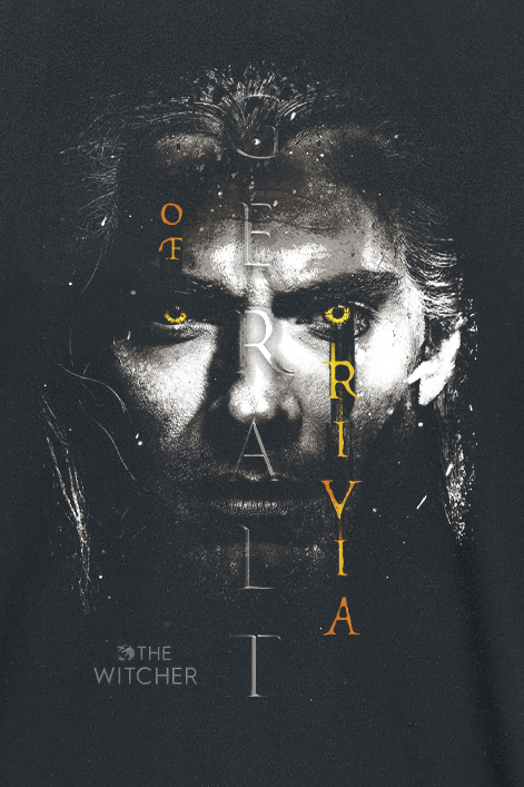 The Witcher T-Shirt - Geralt - Glowing Eyes - M bis XXL - für Männer - Größe L - schwarz  - Lizenzierter Fanartikel